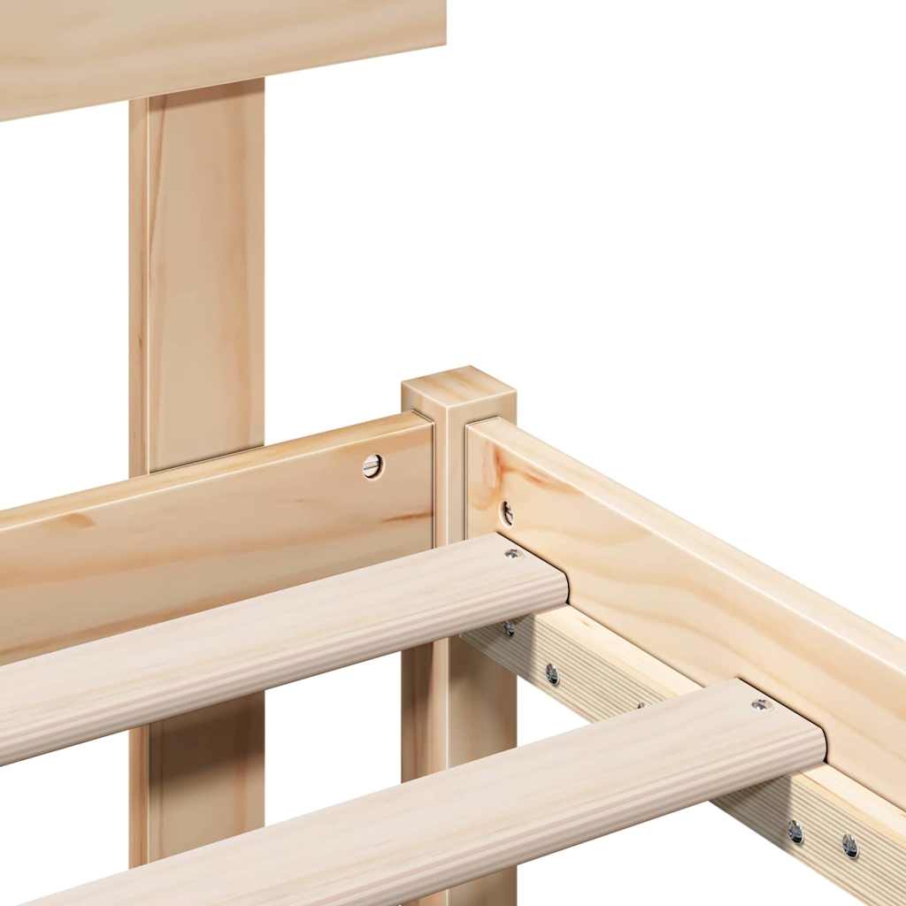 Sängram med huvudgavel Brun 100 x 200 cm Massivt tallträ