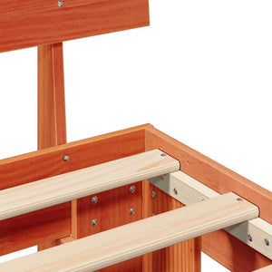 Sängram med huvudgavel Vaxbrun 180 x 200 cm Massiv furu