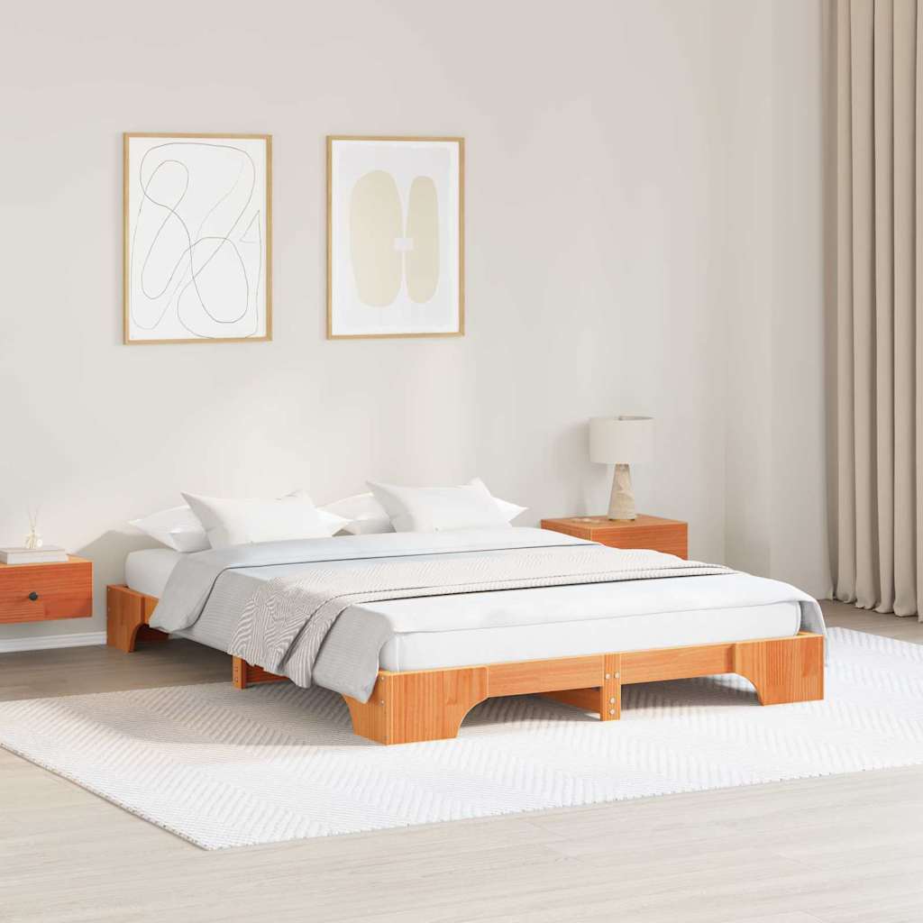 Sängram Vaxbrun 150 x 200 cm Massiv furu