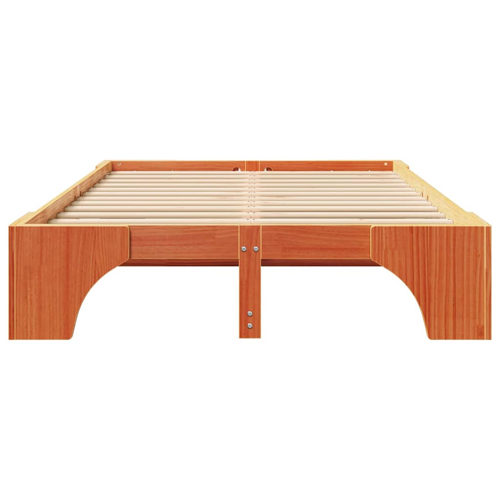 Sängram Vaxbrun 135 x 190 cm Massiv furu