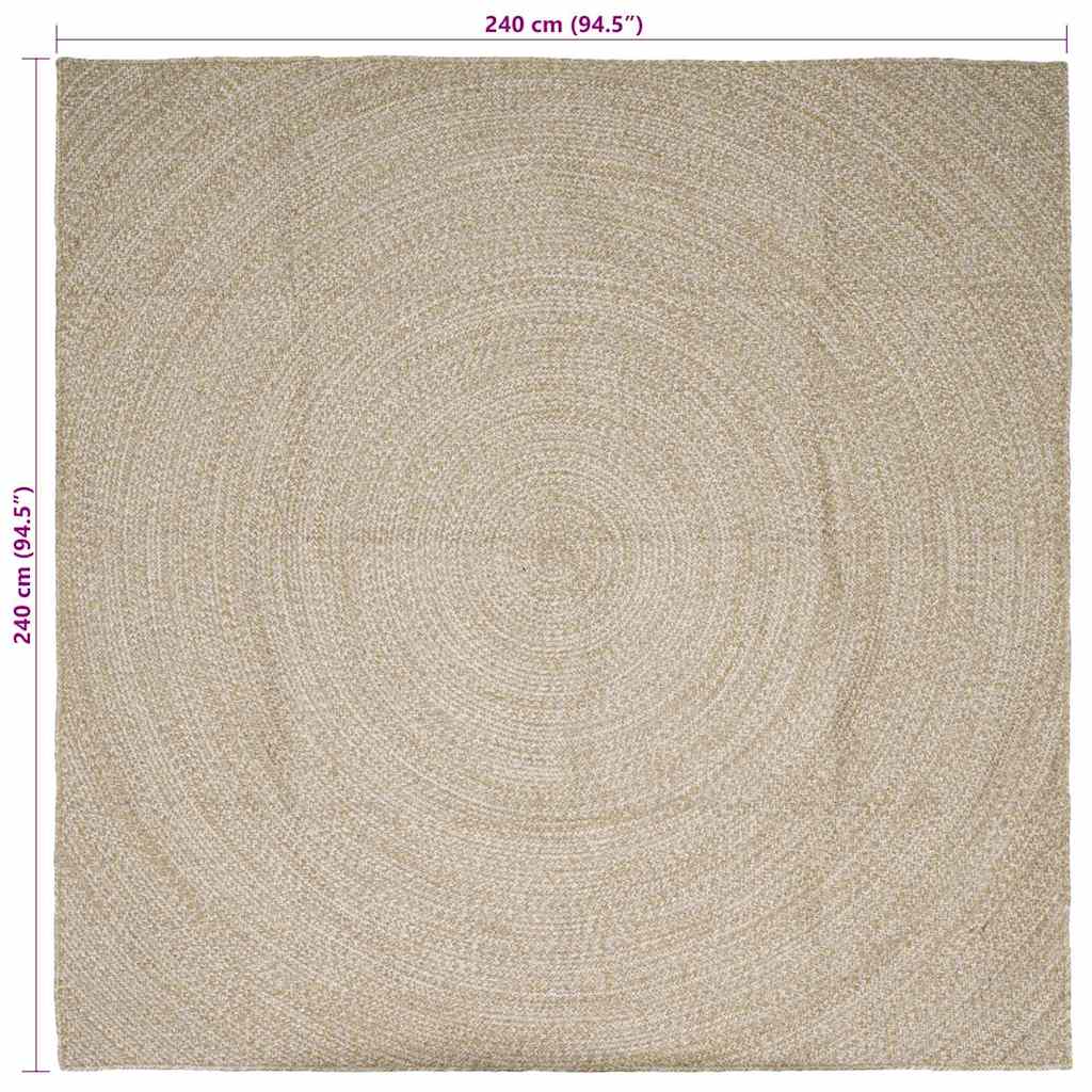 Matta Naturlig och vit 240 x 240 cm Jute