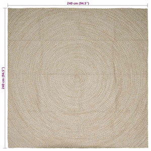 Matta Naturlig och vit 240 x 240 cm Jute