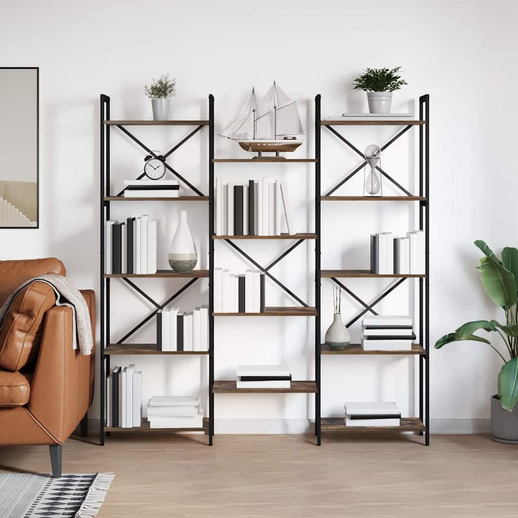 Hyllsystem 156 x 25 x 167 cm Konstruerat trä Sonoma-ek