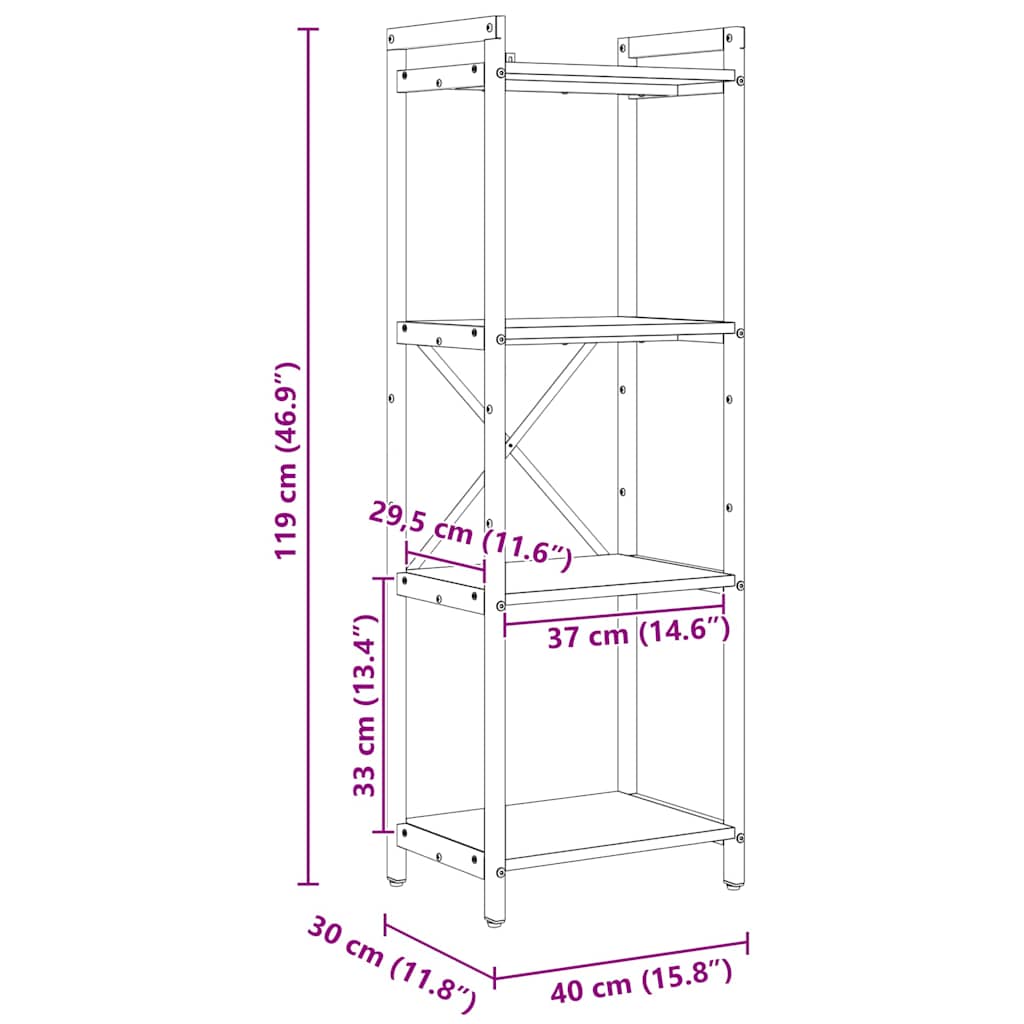 Hyllsystem Artisan Ek 40 x 30 x 85 cm Konstruerat trä