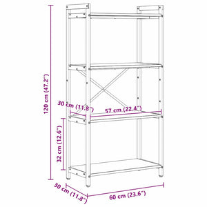 Hyllsystem Sonoma-ek 40 x 30 x 85 cm Konstruerat trä