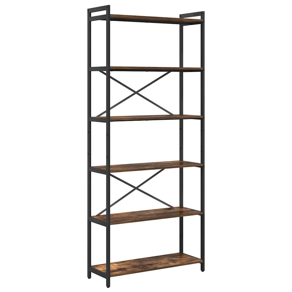 Hyllsystem 80 x 30 x 189,5 cm Konstruerat trä Rökt ek
