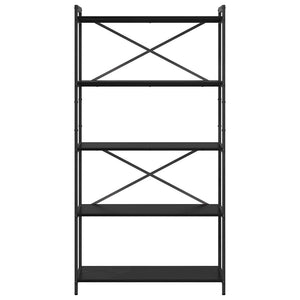 Hyllsystem Svart Ek 80 x 30 x 155 cm Konstruerat trä