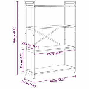 Hyllsystem Artisan Ek 80 x 30 x 120 cm Konstruerat trä