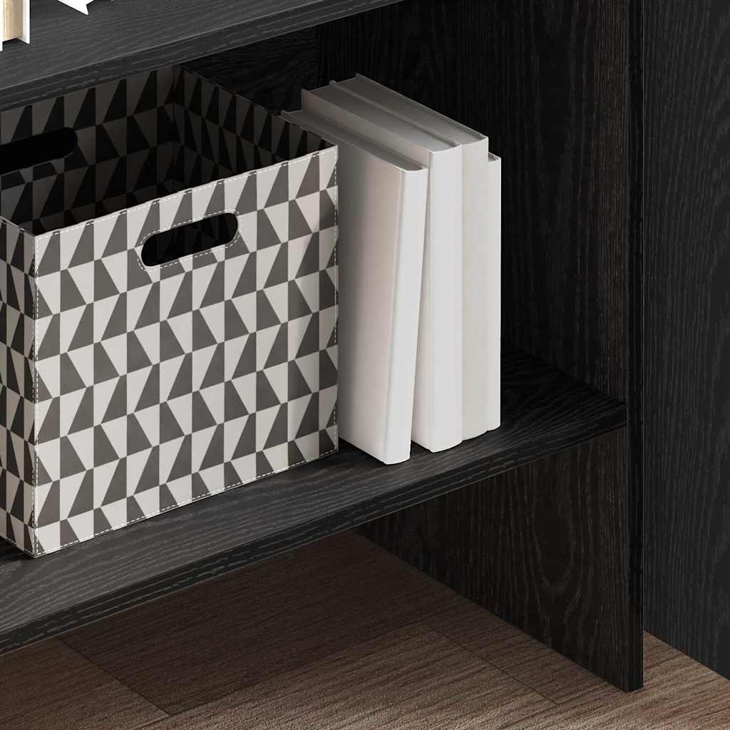 Bokskåp Svart Ek 60 x 35 x 180 cm Konstruerat trä