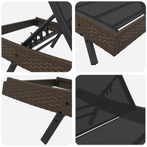 Solstol 3 pcs Brun 197 x 70 x 82 cm konstrotting