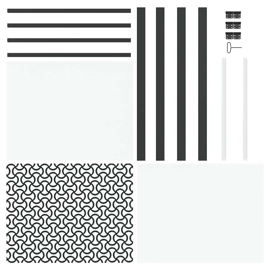 Glasdörr Fiskfjäll Svart 76 x 3.5 x 201.5 cm Aluminium