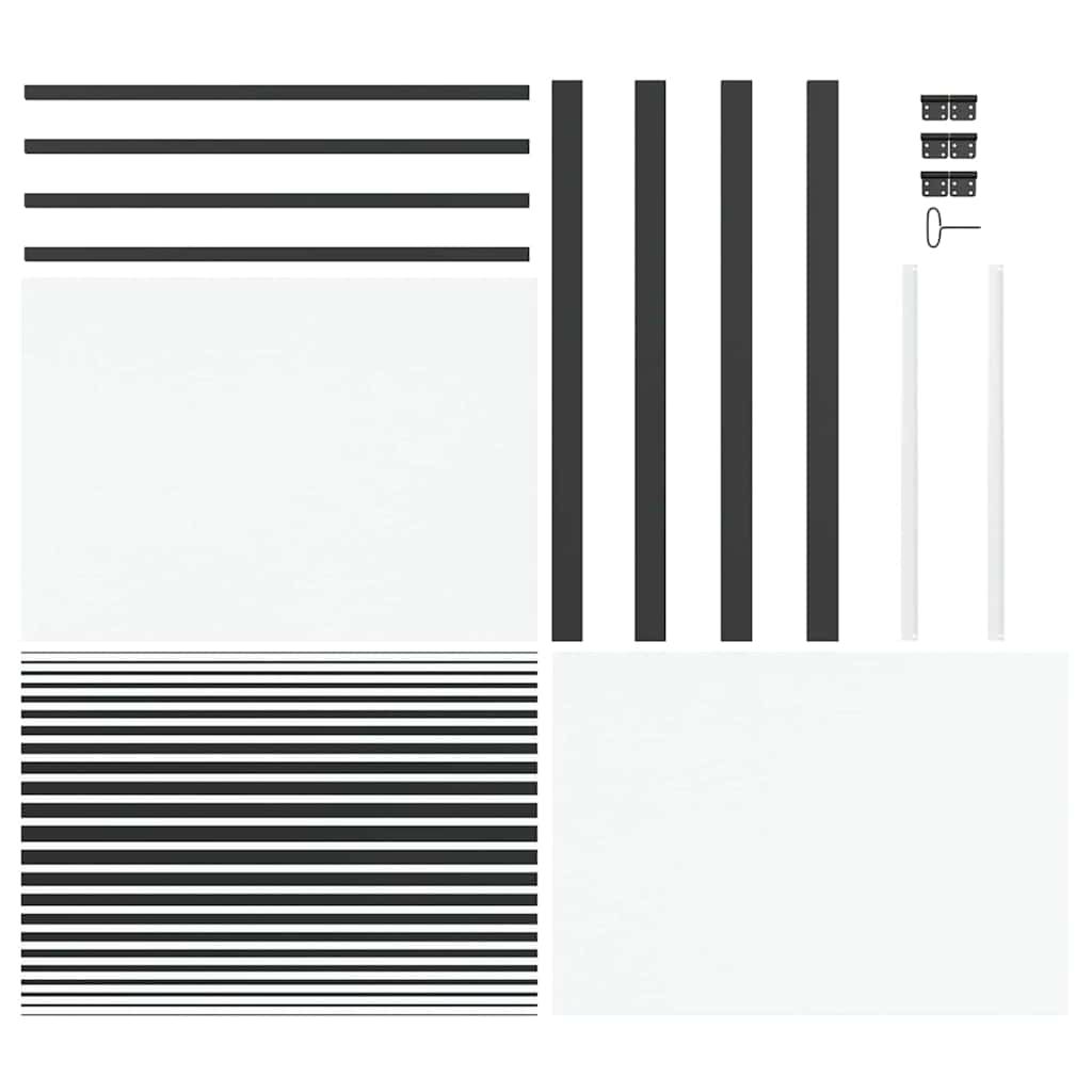 Glasdörr Randig Svart 76 x 3.5 x 201.5 cm Aluminium