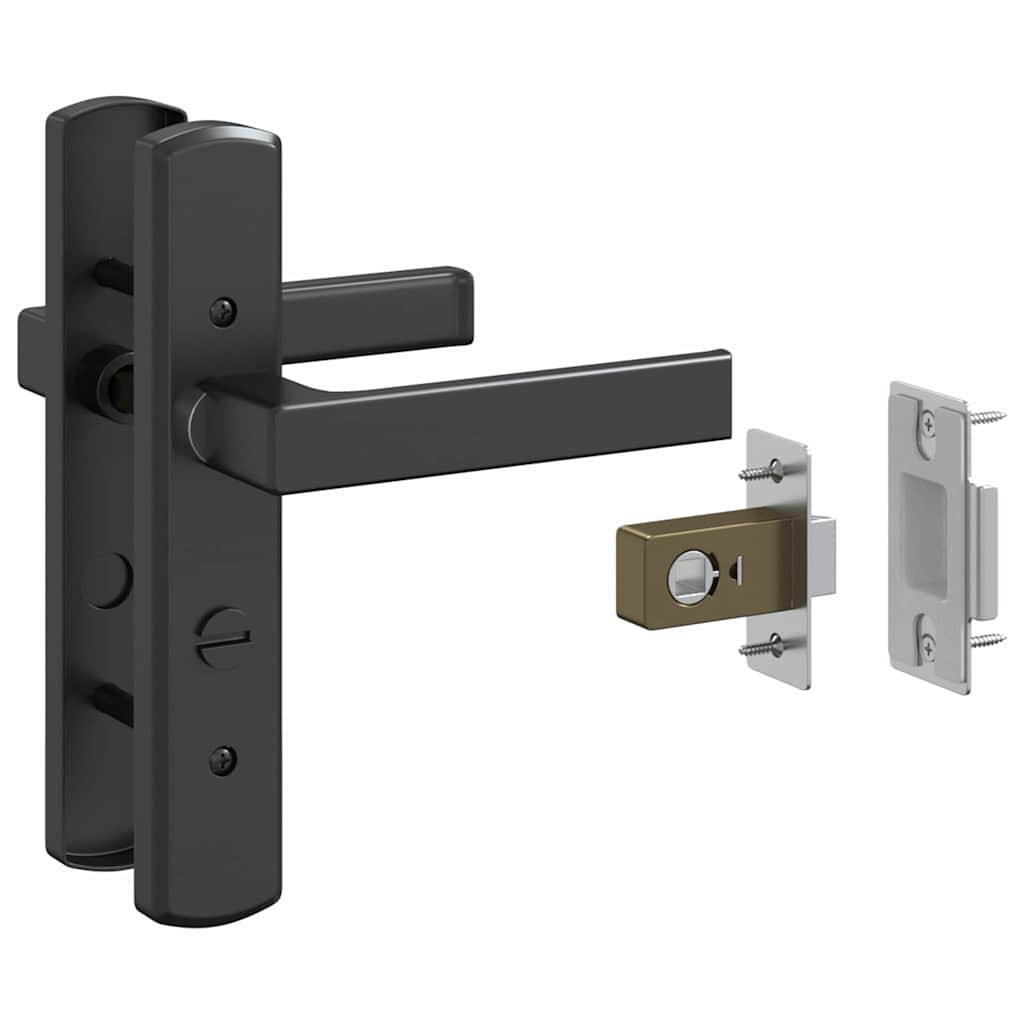 Glasdörr Randig Svart 76 x 3.5 x 201.5 cm Aluminium