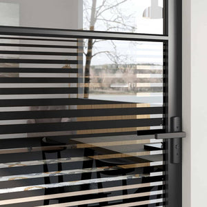 Glasdörr Randig Svart 76 x 3.5 x 201.5 cm Aluminium