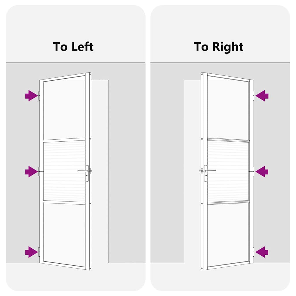 Glasdörr Randig Svart 76 x 3.5 x 201.5 cm Aluminium