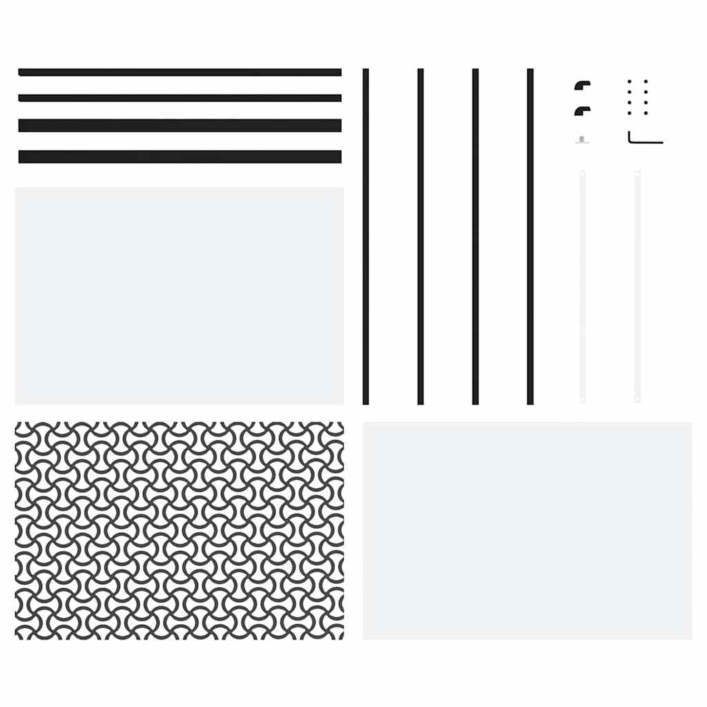 Glasdörr Fiskfjäll Svart 90 x 2 x 205 cm Aluminium