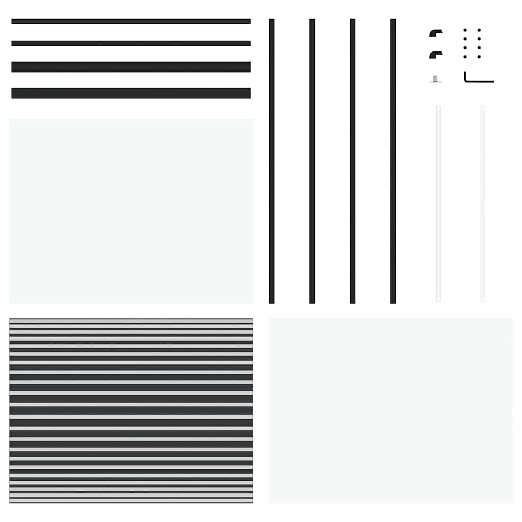 Glasdörr Randig Svart 90 x 2 x 205 cm Aluminium