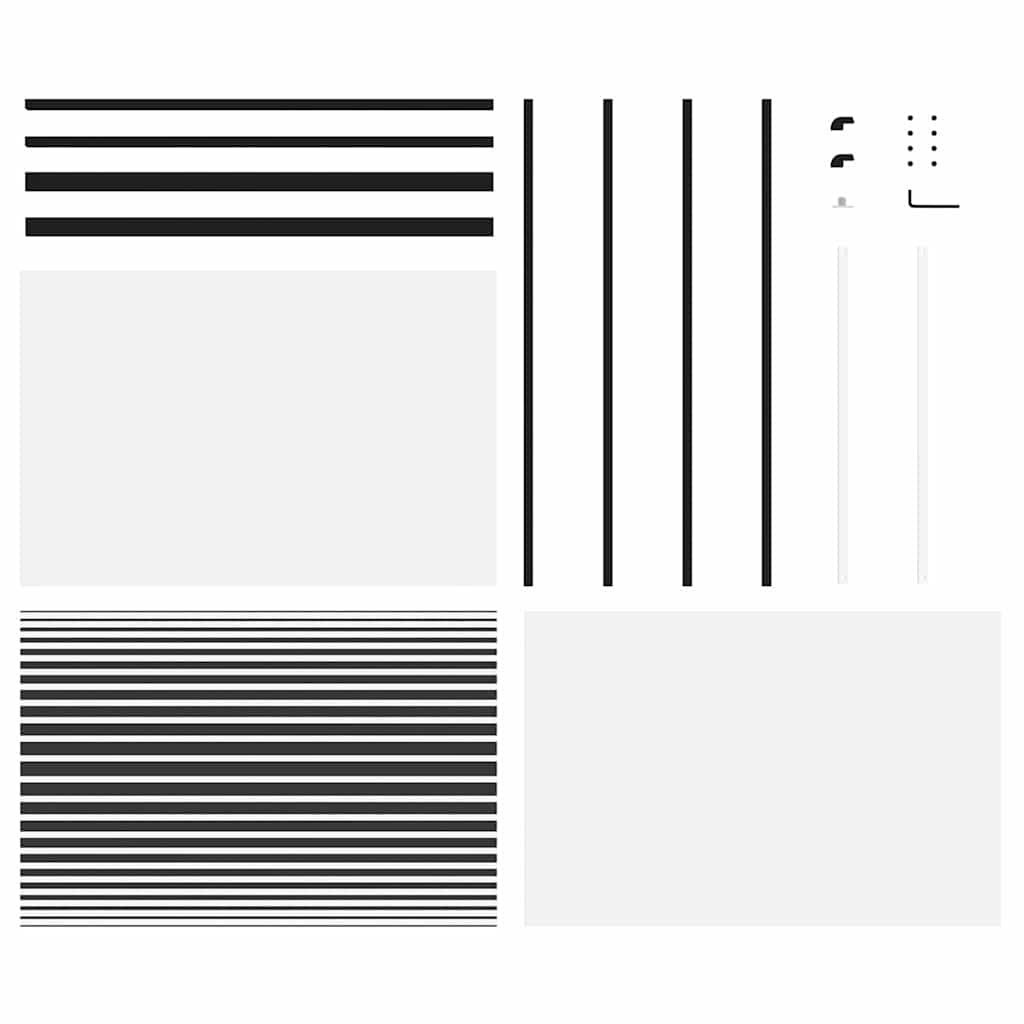 Glasdörr Randig Svart 90 x 2 x 205 cm Aluminium