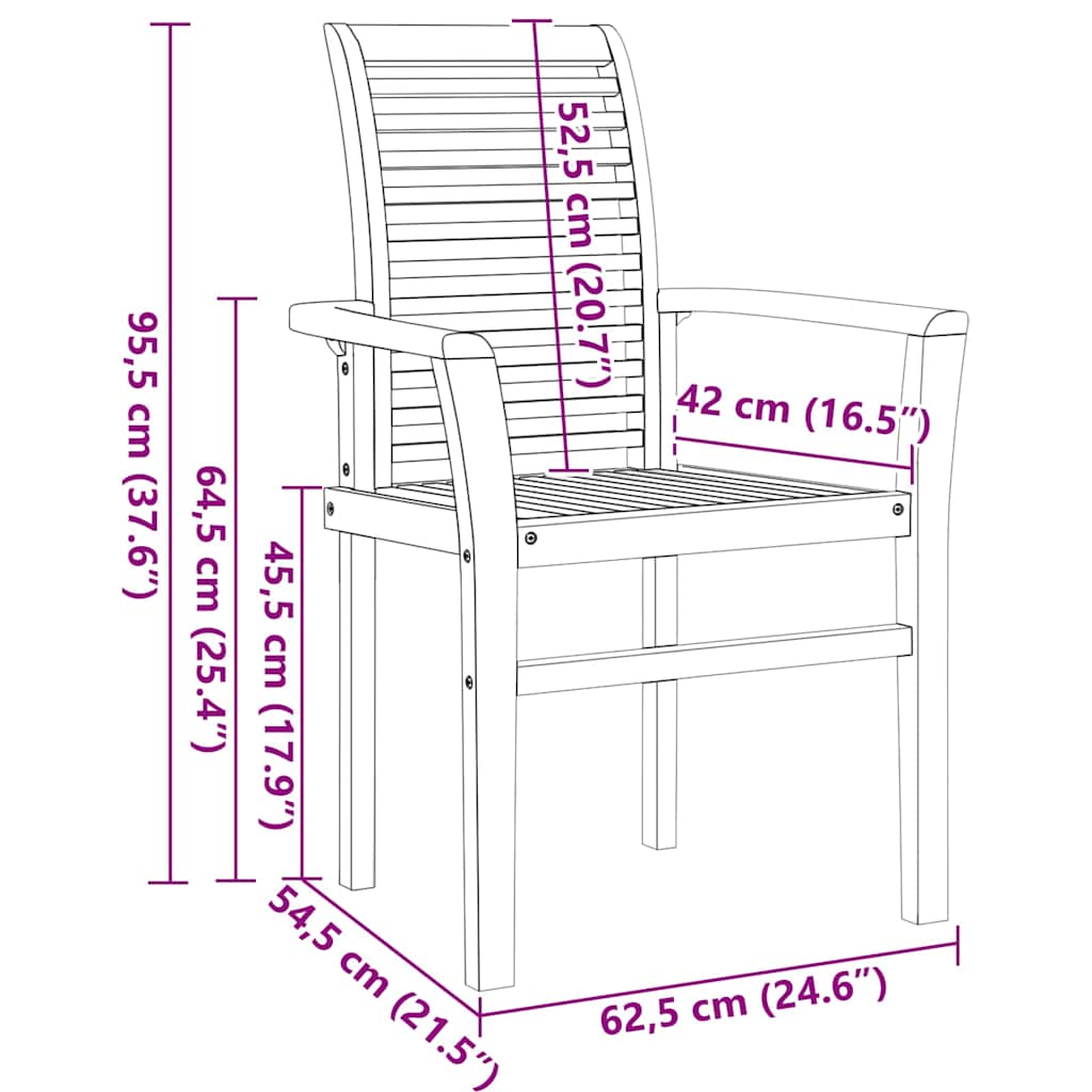 Trädgårdsmöbelset 5 pcs Brun Massivt teakträ
