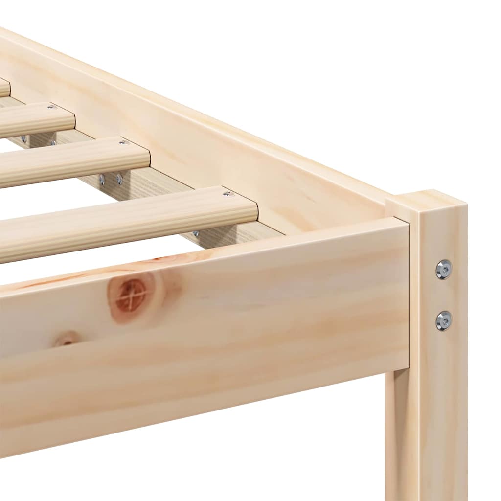 Sängram med huvudgavel Brun 90 x 190 cm Massiv furu