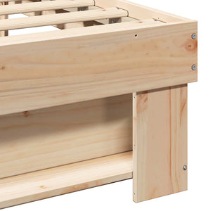 Sängram med huvudgavel Brun 80 x 200 cm Massiv furu