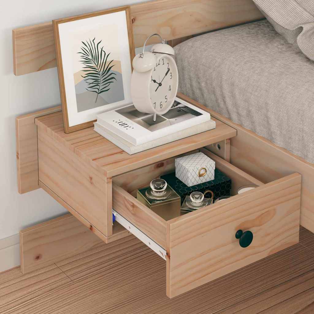 Sängram med huvudgavel Brun 90 x 190 cm Massiv furu