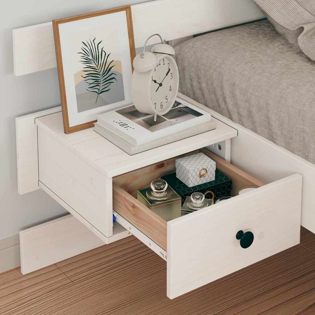 Sängram med huvudgavel Vit 90 x 190 cm Massiv furu