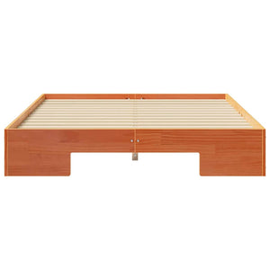 Sängram med lagring Brun 120 x 190 cm Massiv furu