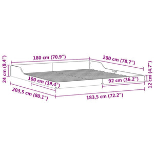 Sängram Vaxbrun 180 x 200 cm Massiv furu