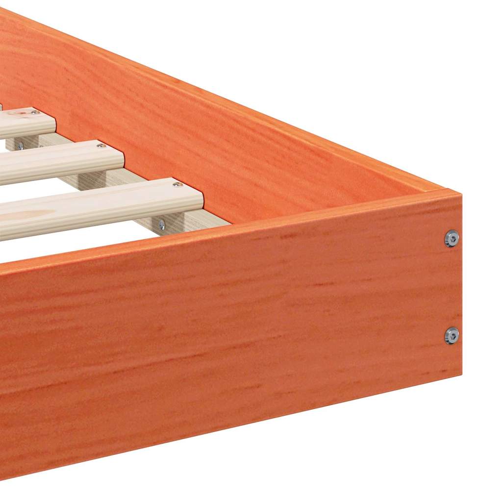 Sängram Vaxbrun 135 x 190 cm Massiv furu