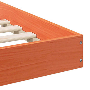 Sängram Vaxbrun 135 x 190 cm Massiv furu