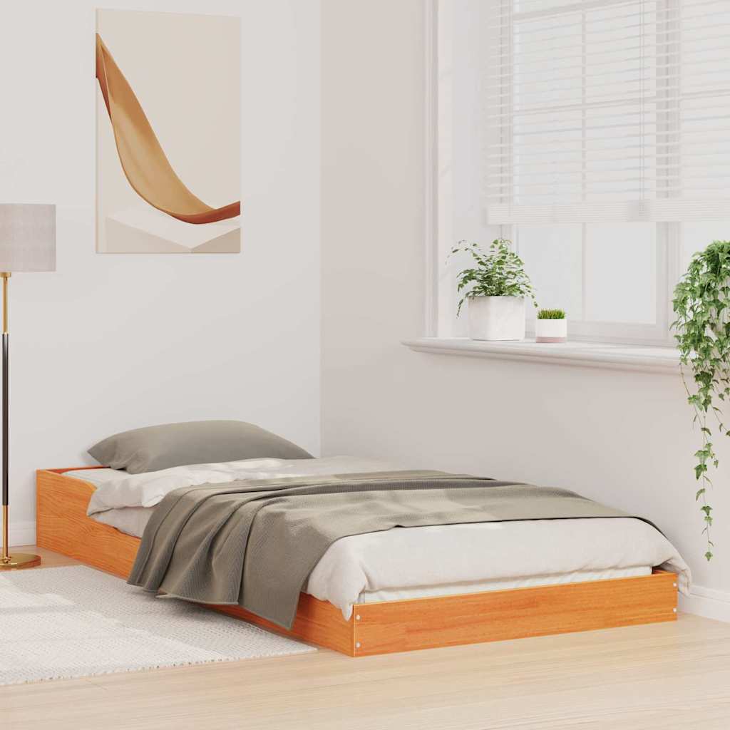 Sängram Vaxbrun 100 x 220 cm Massiv furu