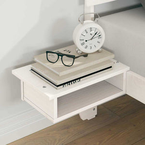 Sängram med huvudgavel Vit 120 x 200 cm Massiv furu