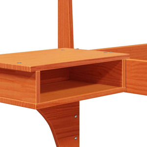 Sängram med huvudgavel Vaxbrun 100 x 200 cm Massiv furu