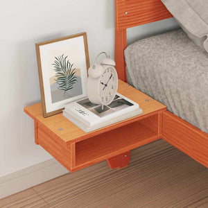 Sängram med huvudgavel Vaxbrun 100 x 200 cm Massiv furu