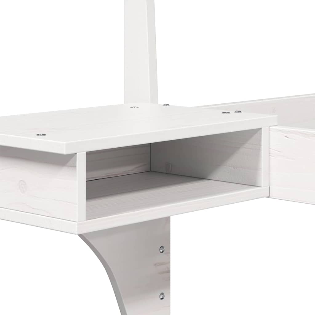 Sängram med huvudgavel Vit 90 x 200 cm Massiv furu