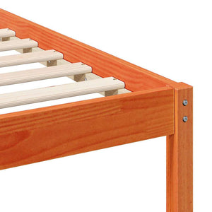 Sängram med huvudgavel Vaxbrun 90 x 200 cm Massiv furu