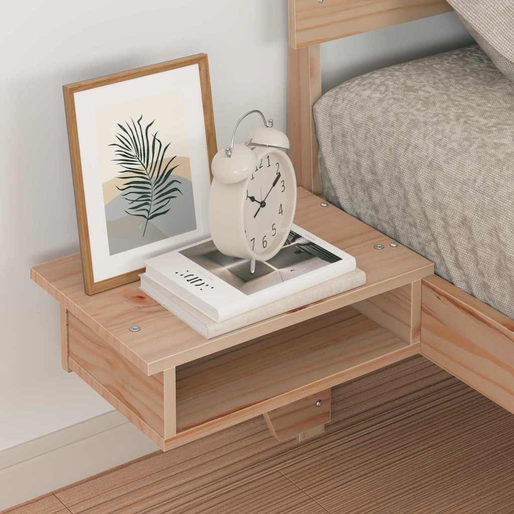 Sängram med huvudgavel Brun 75 x 190 cm Massiv furu