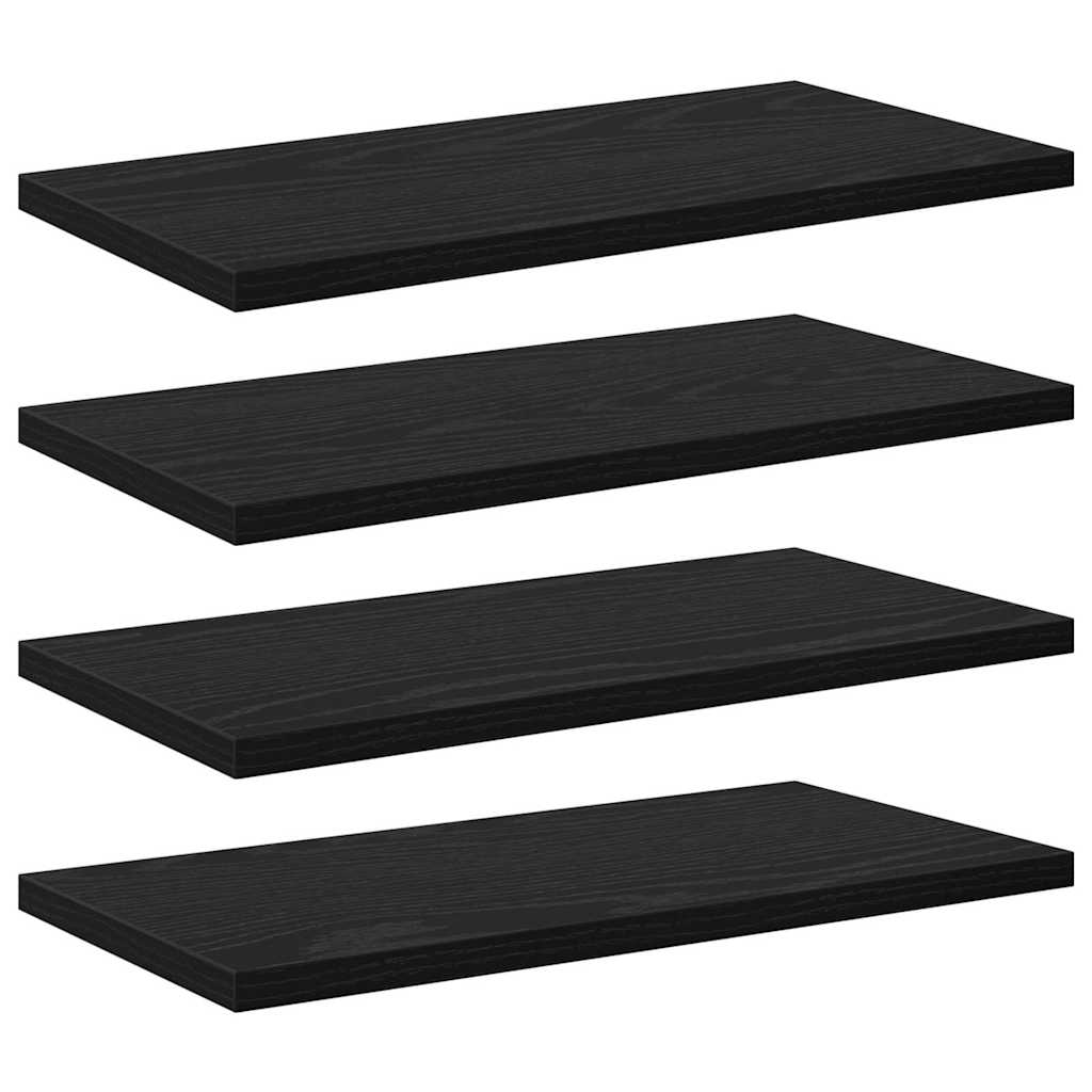 Bokhylla Bräda 4 pcs Svart 40 x 20 x 1.5 cm Konstruerat trä