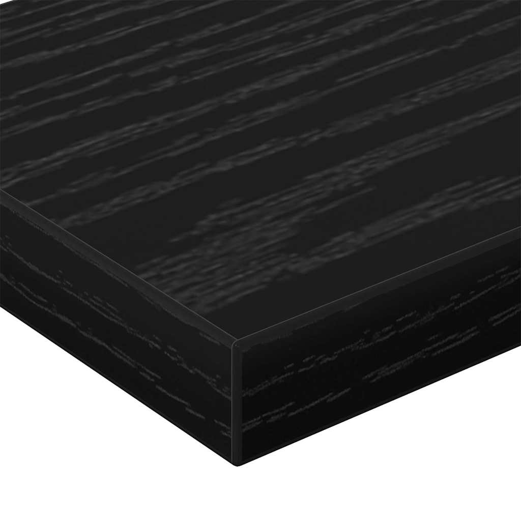 Bokhylla Bräda 4 pcs Svart 60 x 10 x 1,5 cm Konstruerat trä