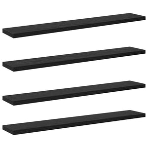 Bokhylla Bräda 4 pcs Svart 60 x 10 x 1,5 cm Konstruerat trä