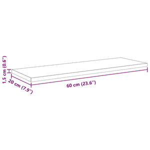 Bokhylla Bräda 4 pcs Svart 60 x 20 x 1.5 cm Konstruerat trä