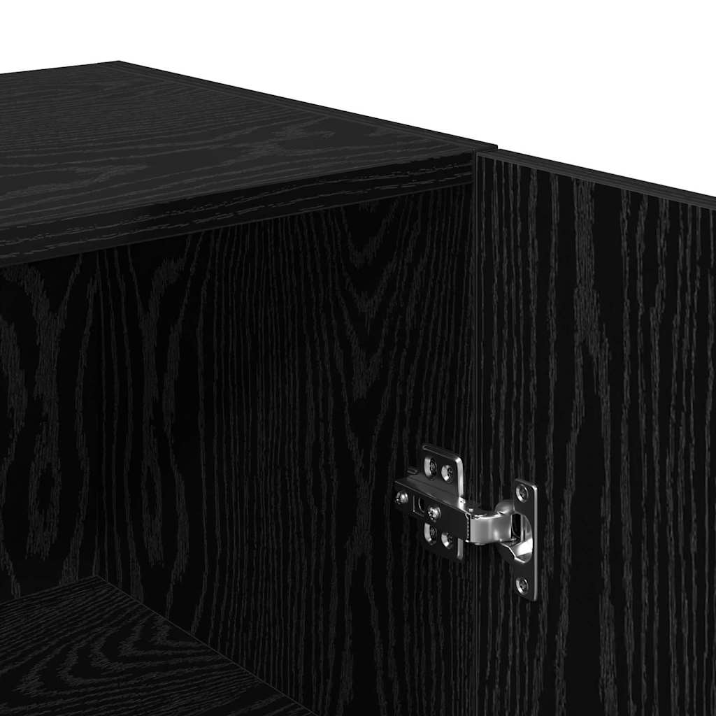 Vägg TV Skåp 2 pcs Svart Ek 30,5 x 30 x 60 cm Konstruerat trä