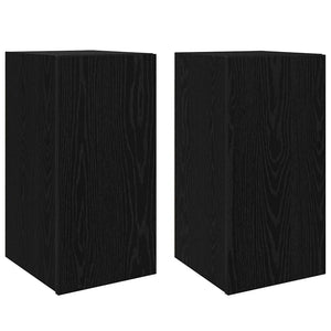 Vägg TV Skåp 2 pcs Svart Ek 30,5 x 30 x 60 cm Konstruerat trä