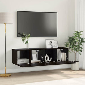 TV-bänkset 2 pcs Svart 60 x 30 x 30 cm Konstruerat trä