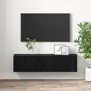 TV-bänkset 2 pcs Svart 60 x 30 x 30 cm Konstruerat trä
