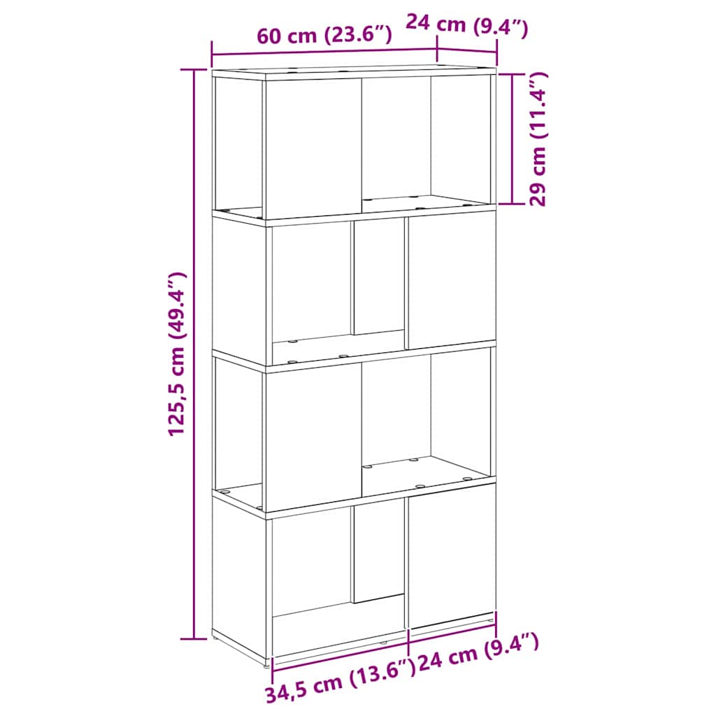 TV-bänkset Väggmonterad Brun 60 x 24 x 125,5 cm Konstruerat trä