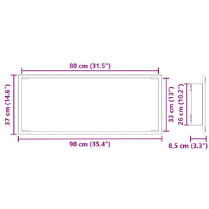 Spegel med spegel Gammalt trä 90 x 8,5 x 37 cm Konstruerat trä