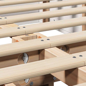 Sängram Vit 160 x 200 cm Massiv furu