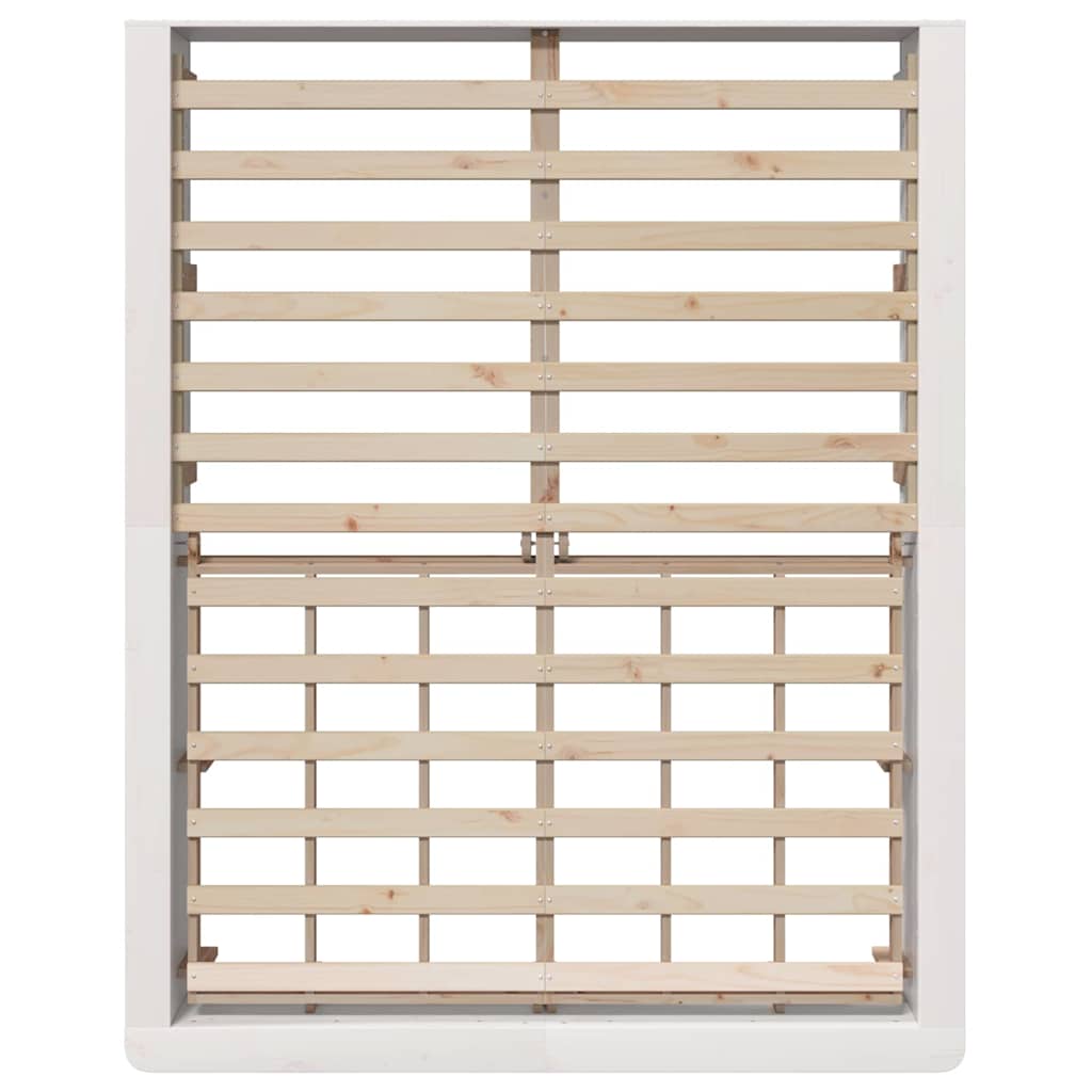 Sängram Vit 160 x 200 cm Massiv furu